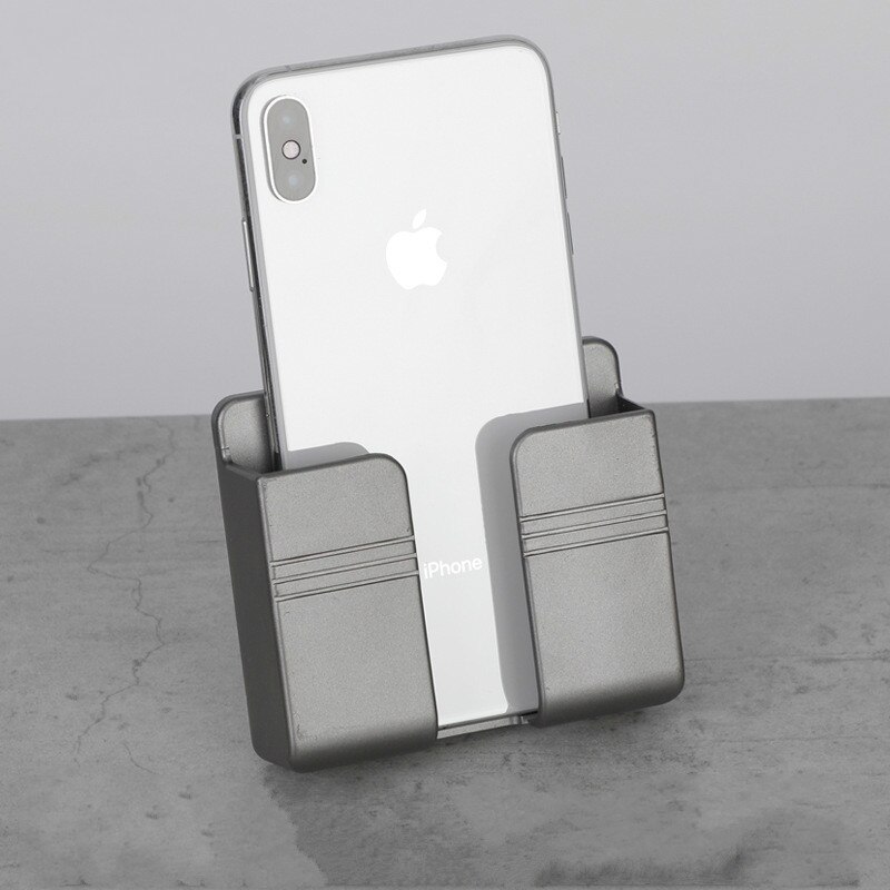 Wandmontage Organizer Opbergdoos Afstandsbediening Gemonteerd Mobiele Telefoon Plug Muur Houder Opladen Multifunctionele Houder Stand Thuis: A-Grey
