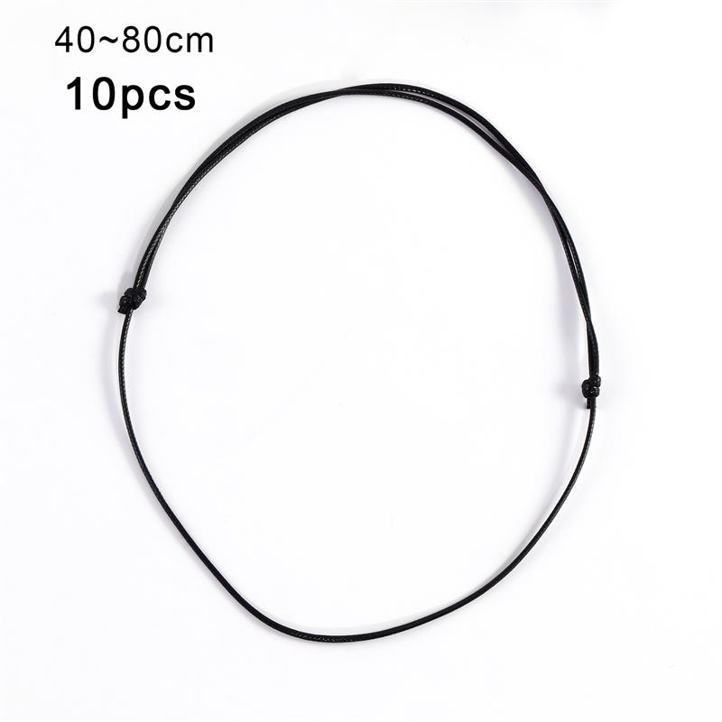 Collar de piel auténtica con nudo deslizante, Gargantilla larga ajustable, color negro, 10/50 piezas