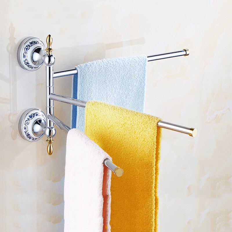 Toallero antiguo europeo para baño, barra giratoria de porcelana, accesorios de baño, 3/ 4 Bar