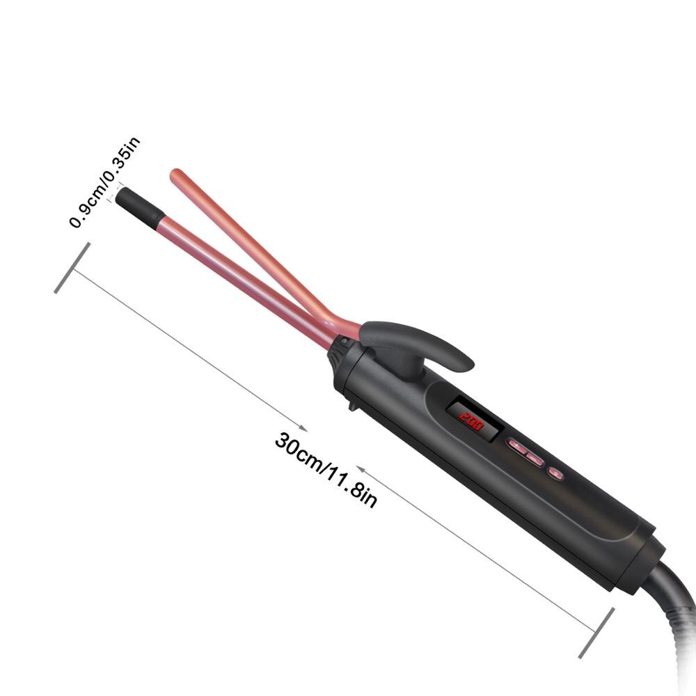 3/8 Inch Kleine Roterende Krultang 9Mm Spin Krultang Vat Dunne Wand Haar Krullen Voor Heren Korte Haar Keramische man Haar Waver