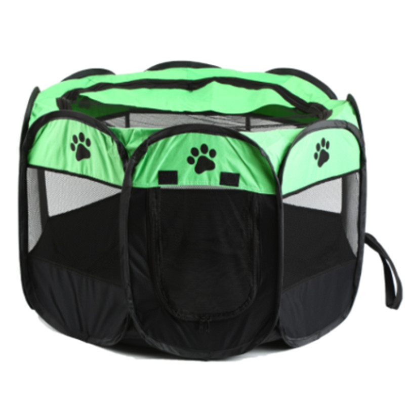 Perreras portátiles para perros y gatos, tienda de campaña plegable para interiores, jaula octagonal, nido para nacimiento, conejo y gatito: green / M 91X91X58cm