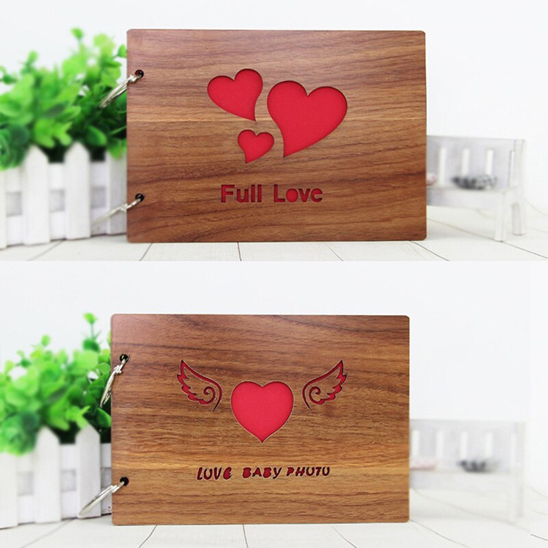 Black Cardboard Wood Handmade Loose-leaf Scrapbook Albums 8 Inch Commemorative Baby Photo Album Wedding Photo Album