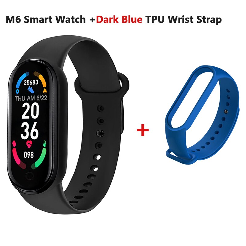 M6 Smart Horloge Armband Mannen Vrouwen Waterdichte Sport Smartwatch Fitness Tracker Hartslagmeter Voor Xiaomi Apple Android: I