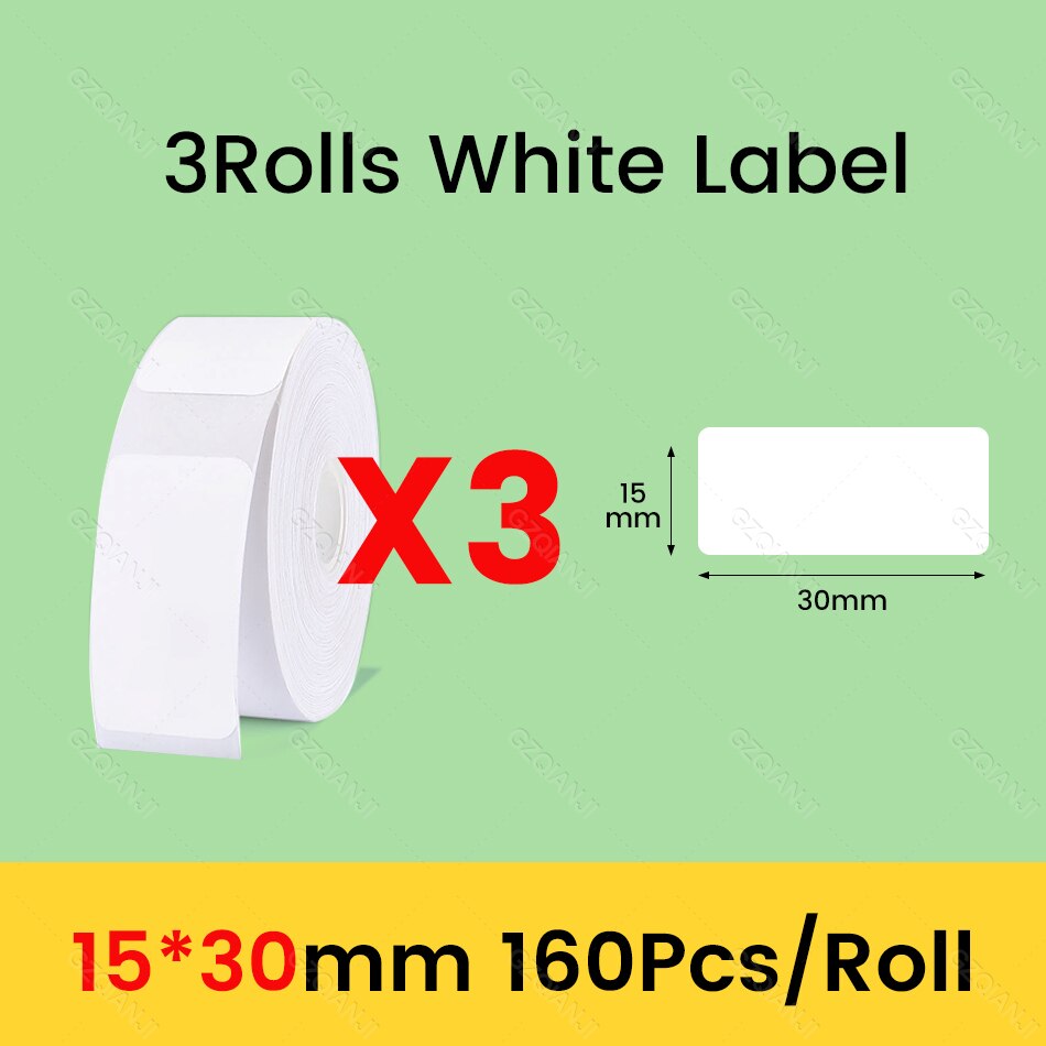 Niimbot D11 D101 D110 Offical Label Sticker Paper Rolls Various sizes of White Color Label Papers 3 5 10 Rolls for Printer USE: Red