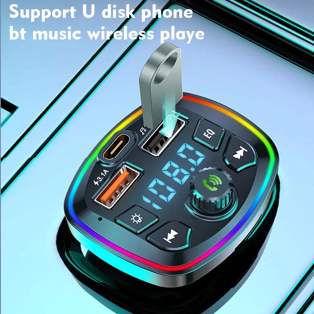 Bluetooth 5.0 Auto Fm Zender Usb Oplader Aux Handsfree Wireless Mp3 Speler Radio Voor Auto 'S Bluetooth Carkit Usb Autolader