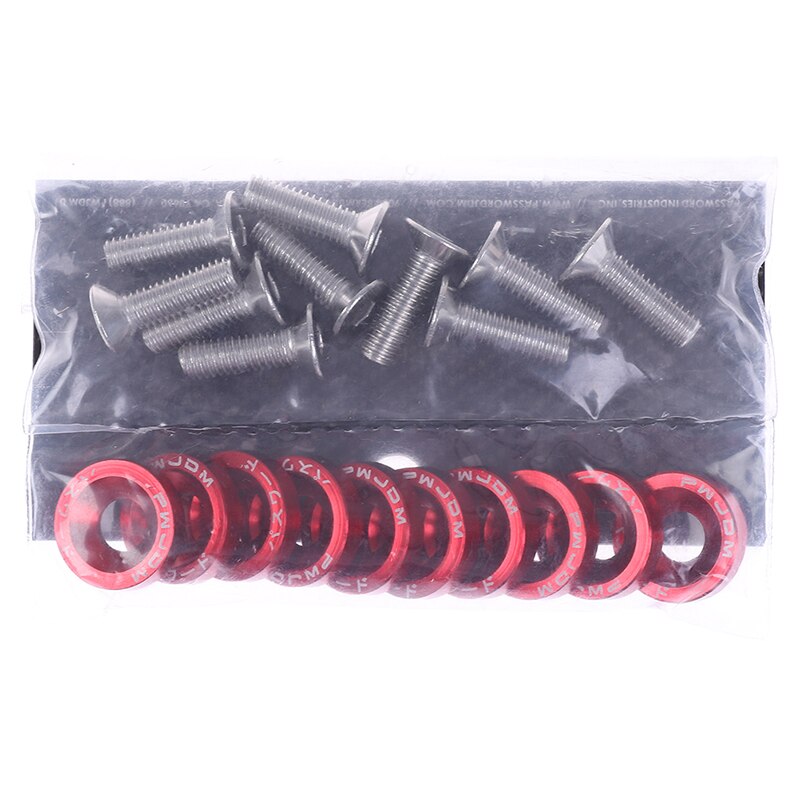 1 bag Quick Release Fasteners M6 screw For Car Bumper Trunk Fender Hatch Lid: Red