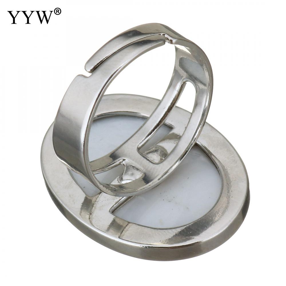 1 PC Zilver Kleur Plated Natuurlijke Parelmoer Abalone Shell Vinger Ring Unisex Verstelbare Open Manchet Volledige Ringen Vrouwen mannen