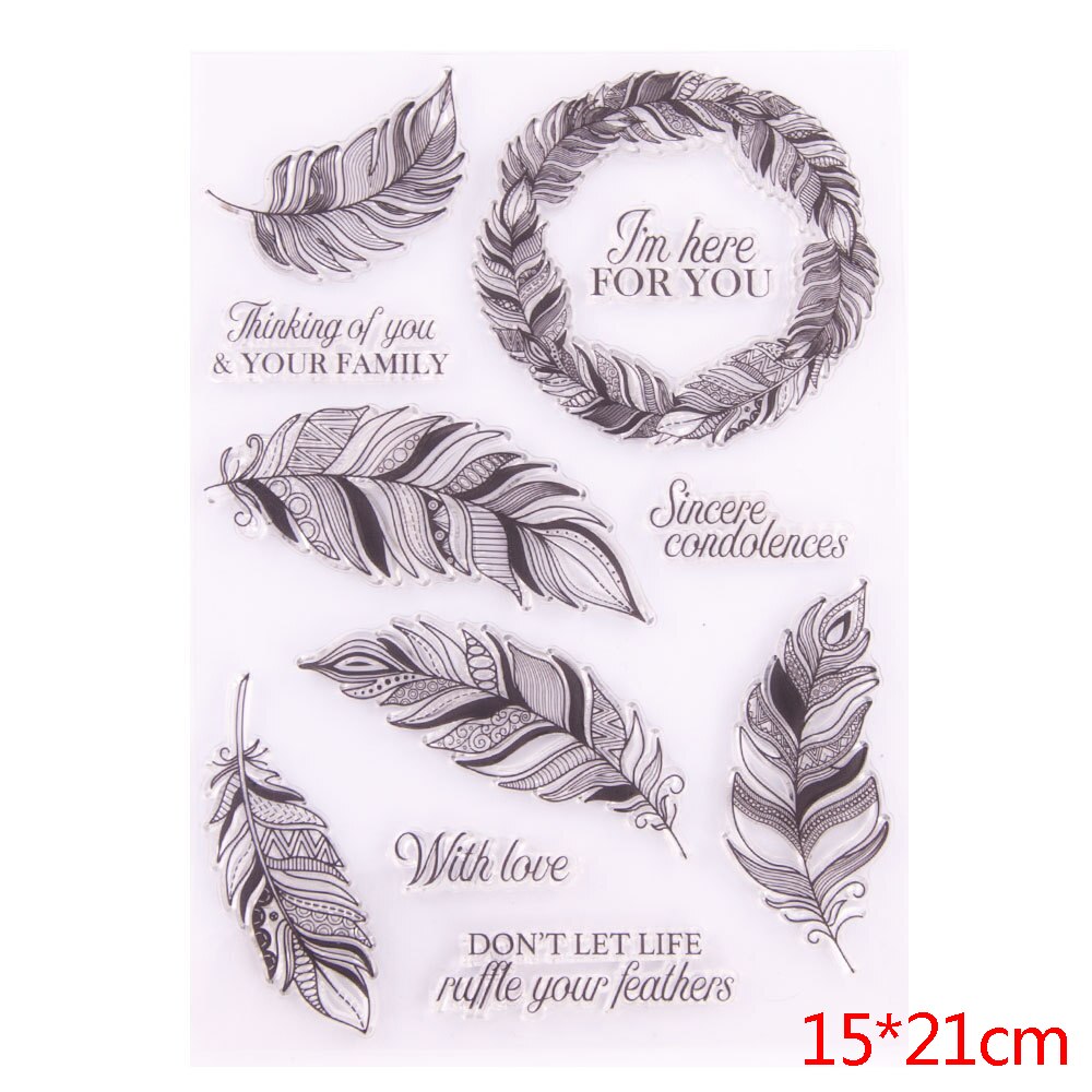 Wyse stämpel och stansar set fjäder klara stämplar krans metall skär stansar för diy scrapbooking stämpel med stansverktyg