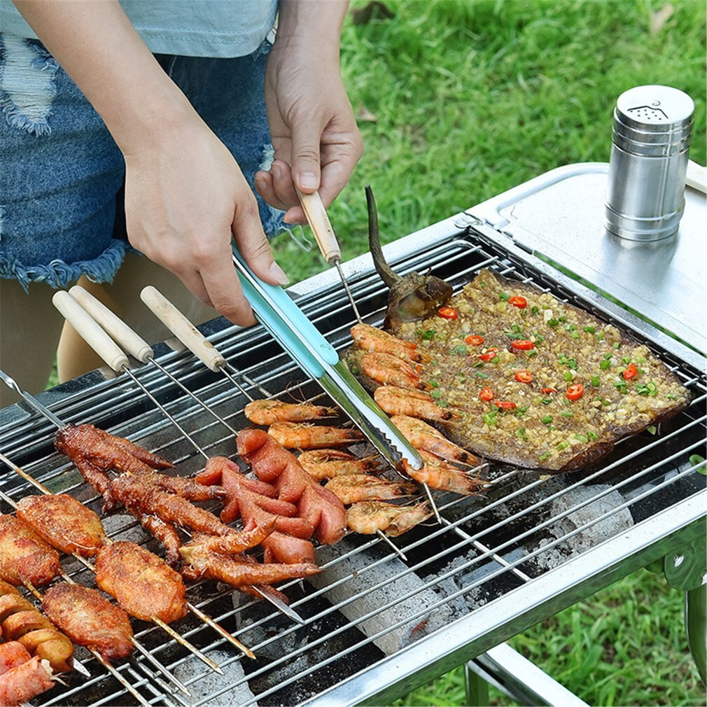 Rvs Houtskool Grill Barbecue Tool Draagbare Gratis Installatie Handvat Vouwen Bbq Koken Grid Voor Park