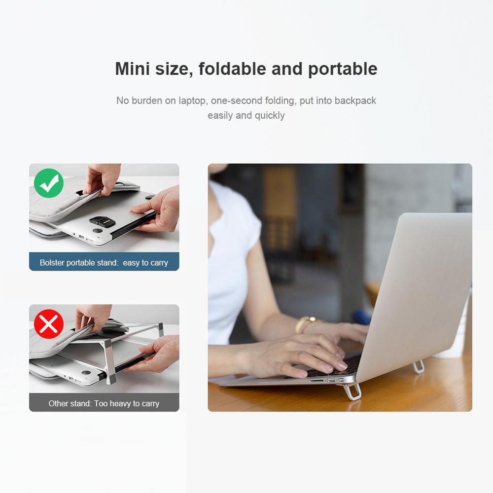 NILLKIN 1 Pair Laptop Stand For MacBook Laptop 11.6-17inch Mini Portable Cooling Pad Non-slip Silicone Bolster Portable Stand