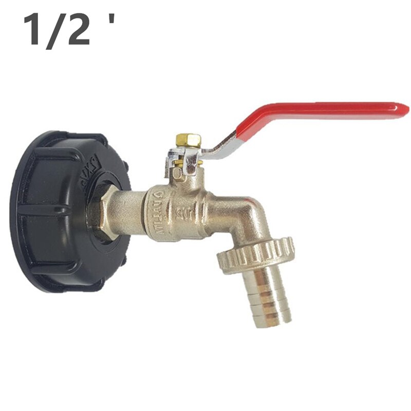 Ibc tankadapter  s60 x 6 1/2 "trädgårdsslang kran vattentank slanganslutning 3/4 " trädgård kran ersättning kontakt montering ventil: 1 2 mässingsadapter