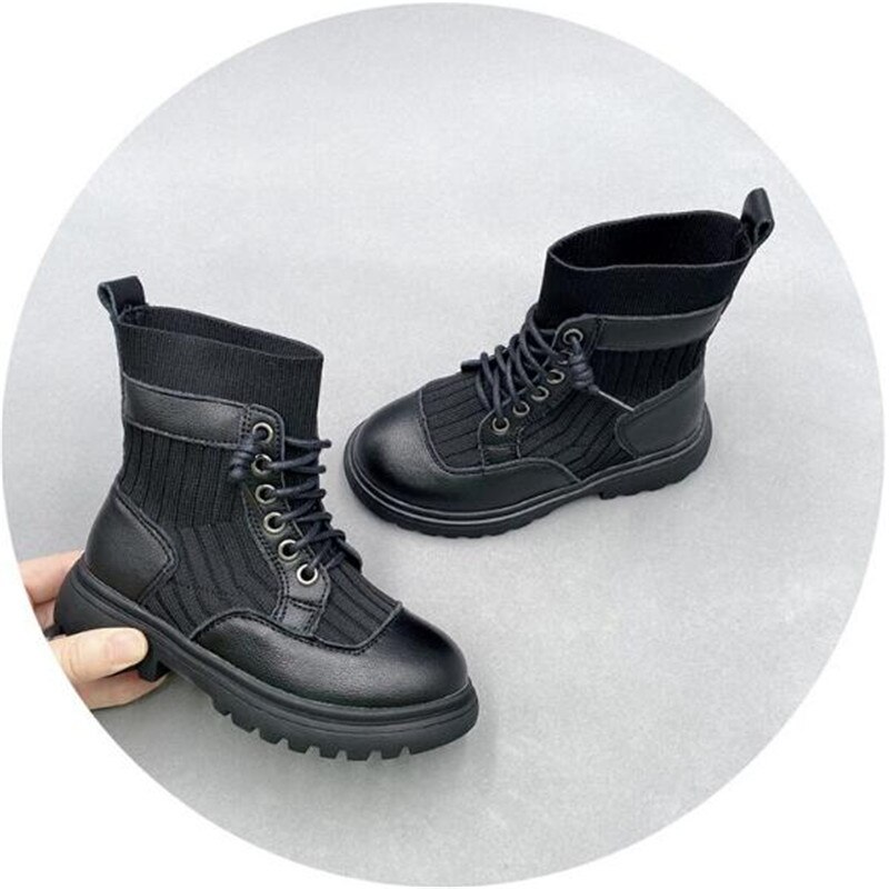 Neue Mädchen Stiefeletten Herbst Schwarz Kinder Schuhe Baby Atmungsaktive Flache Student Leistung Leder Stiefel Kinder Kleinkind 04