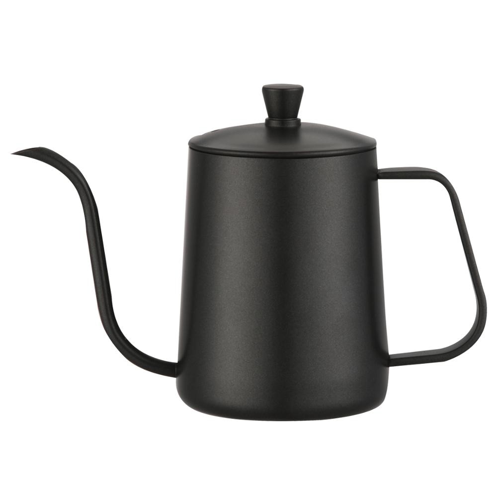 Wingjip Long Narrow Spout Coffee Pot Pour-Over Kettle Gooseneck Spout Drip Coffee Pot Perfect for Coffee Maker-600ml: Black-600ml