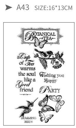 1pc genomskinlig stämpel silikon sigill scrapbooking fotoalbum papperskort gör-det-själv hantverk album dagbok verktyg: A43