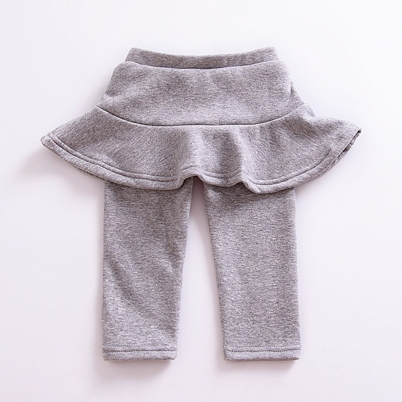 Barn sammetsleggings flickbyxor ren färg byxor småbarn tjejkläder nyfödd småbarn koreanska höst vinterkläder: Grå / 110-120cm höjd