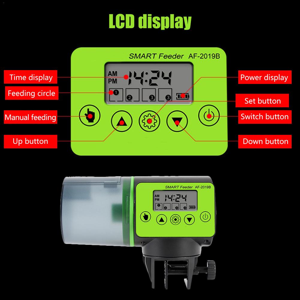 200ml Automatic Fish Feeder For Aquarium Fish Tank Auto Feeders With Timer Pet Feeding Dispenser LCD Indicates Fish Feeder