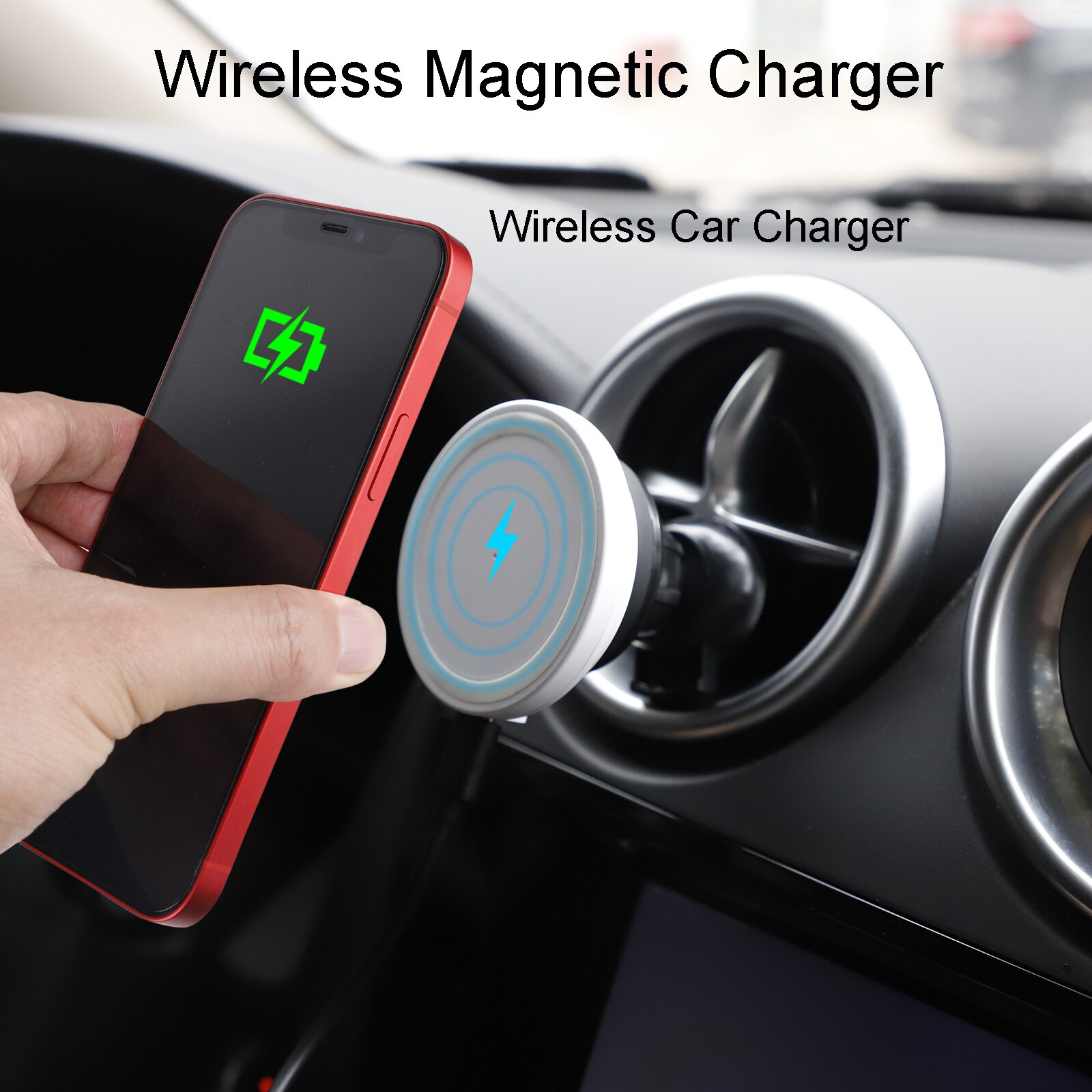 15w langatonta laturia iphone 12 12 pro 12 pro max 12 mini -magneettinen puhelin auto holderairvent magneetti adsorboituva autoteline