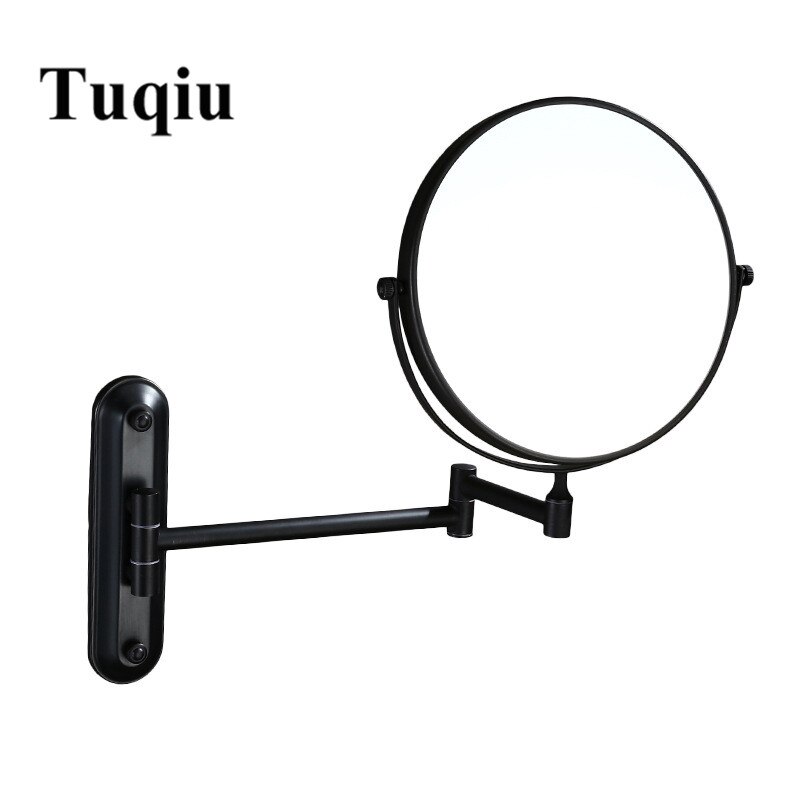 Dressing spejl vægmonteret 8 tommer messing 3x/1x forstørrelses spejl folde sort olie / guld makeup spejl kosmetisk spejl dame