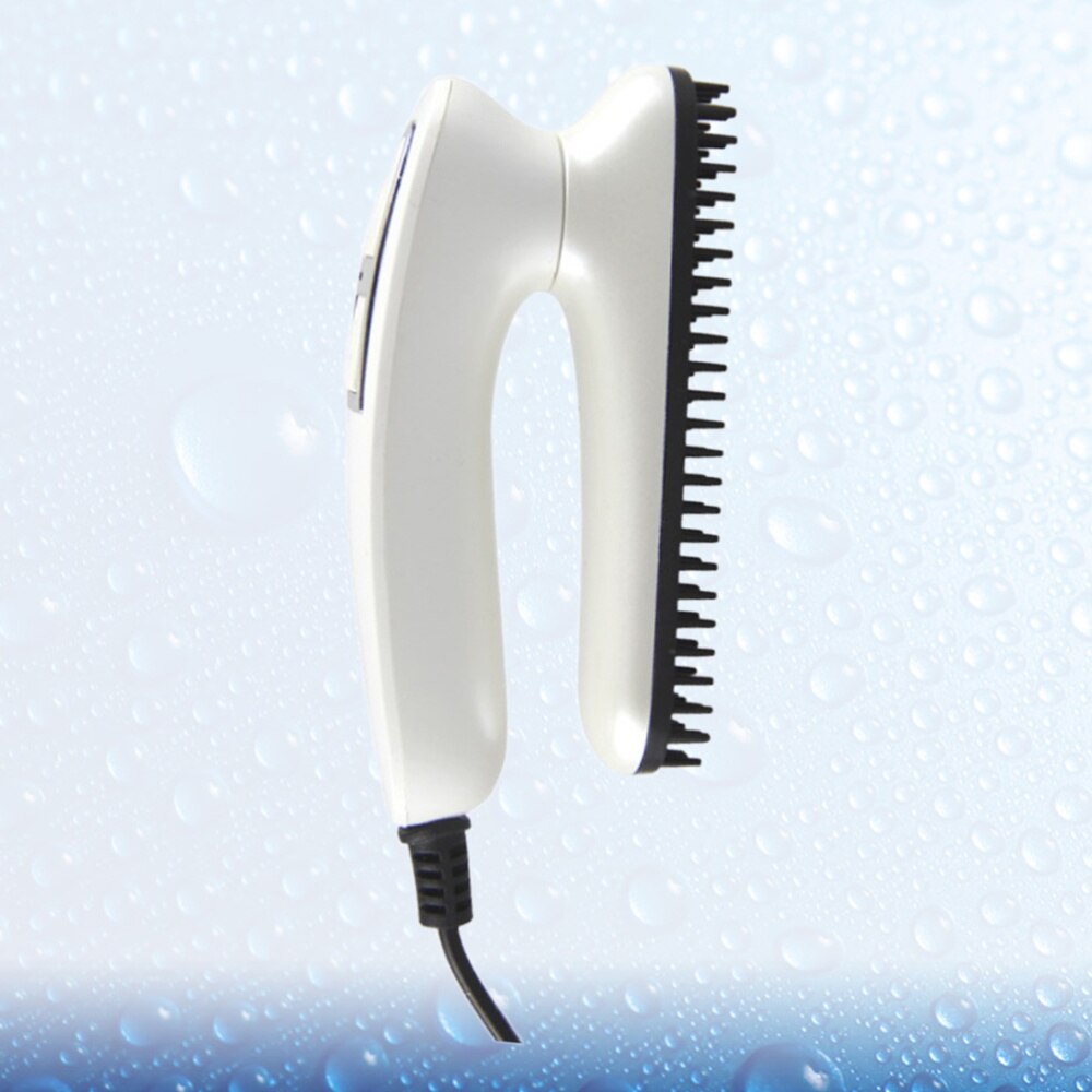 1PC Beard Straightener Multifunctional Electric Foldable Rotation Straightening Comb for Men with EU Plug: White