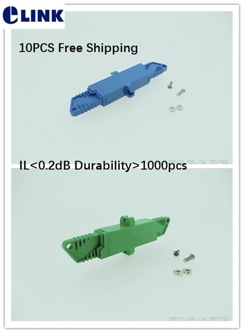 10pcs E2000 fiber optic adapter SM UPC APC optical fibre coupler blue green ftth connector IL within 0.2dB Durability>1000 times