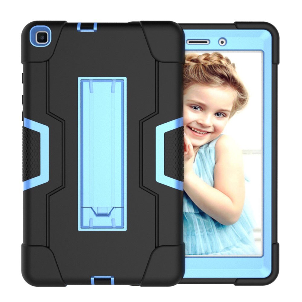 For Samsung Galaxy Tab A 8.0 SM-T290 SM-T295 Tablet Case Shockproof Kids Safe PC Silicon Hybrid Stand Full Body Cover: D