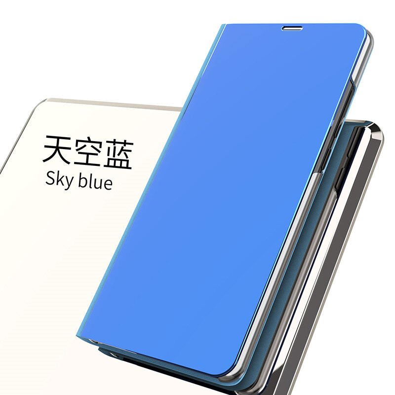 Mirror Case For Huawei Honor 9X Global 9 X Lite Cases Book Flip Cover Leather + PC Full Protector Honor 9X Premium Case STK-LX1: Honor 9X Lite / Blue