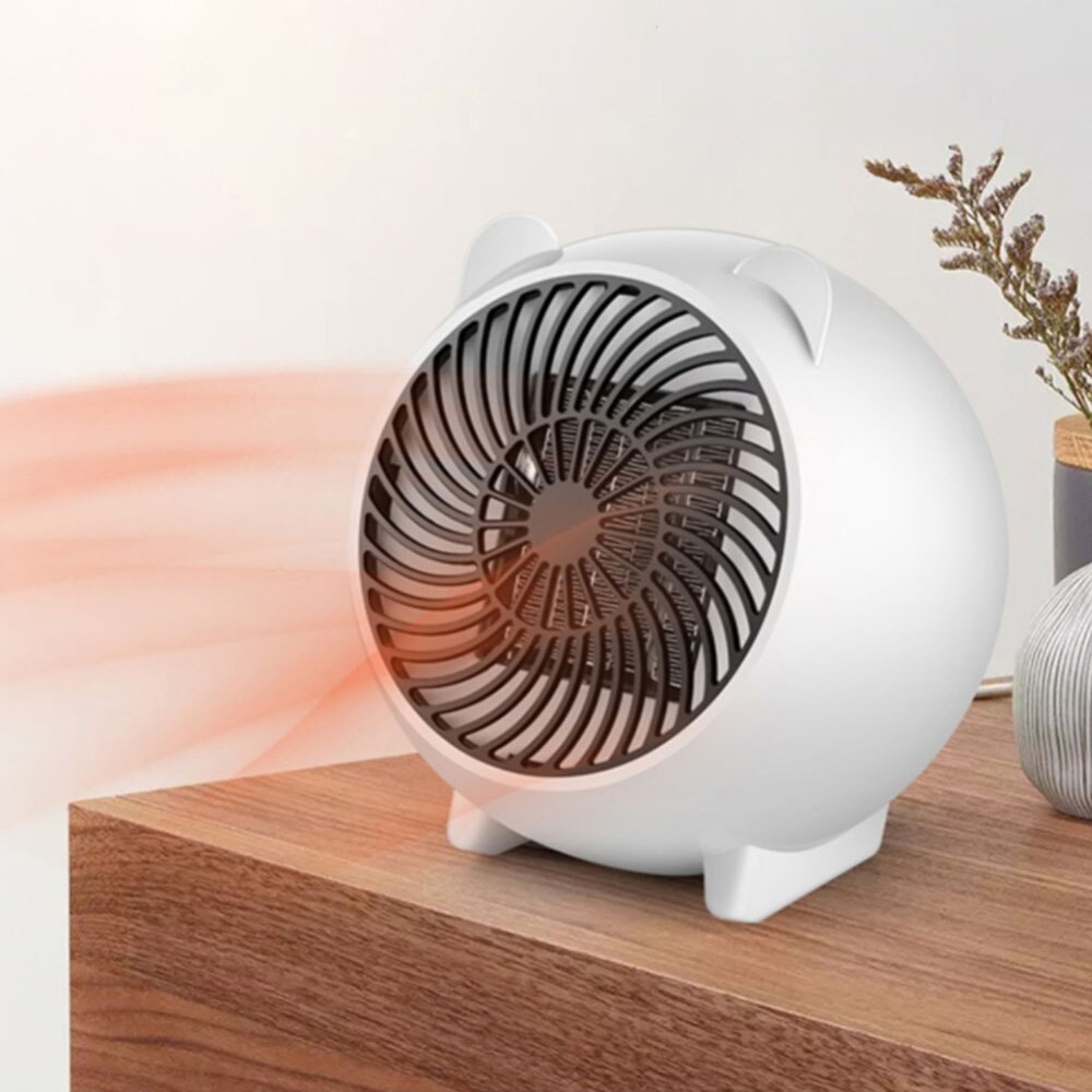Cartoon Heater Kleine Desktop Kachel Leuke Huishoudelijke Elektrische Kachel Witte Huishoudelijke Draagbare Elektrische Verwarming Ventilator