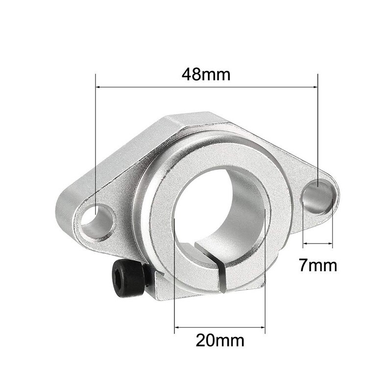 Support de guidage de Rail de tige de serrage de Rail de mouvement linéaire pour arbre de diamètre de 20mm, aluminium (4 pièces SHF20)