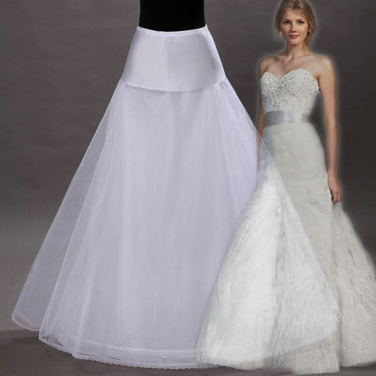 Mariée 1 cerceau jupon Long A Type Tulle jupes femmes sous-jupe pour robe de mariée Lolita