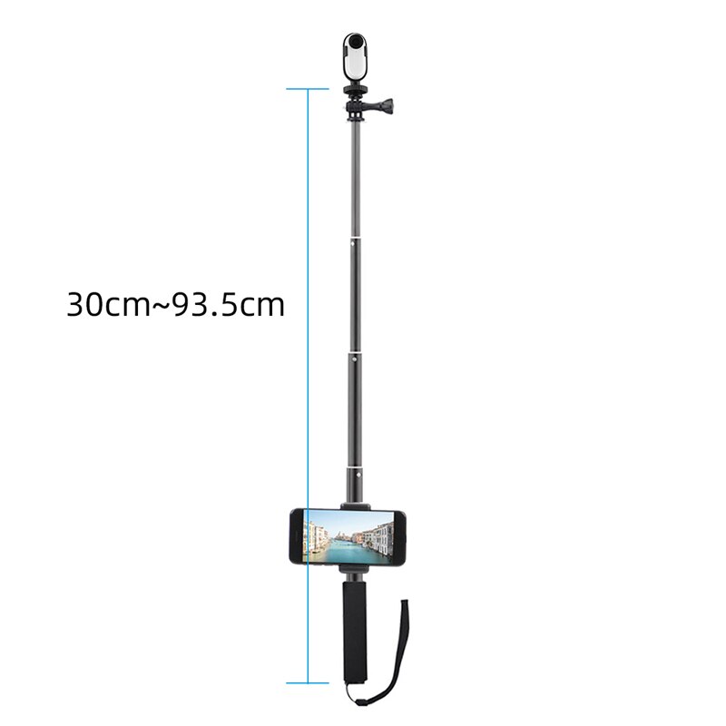 Extendable Monopod 30-93.5cm Selfie Stick Adjustable for Insta360 GO 2 Camera Frame Accessories with Phone Bracket