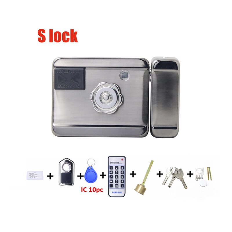 Electronic RFID door lock / smart electric lock electromagnetic induction door IC safety door electric lock (can use battery): S kit1