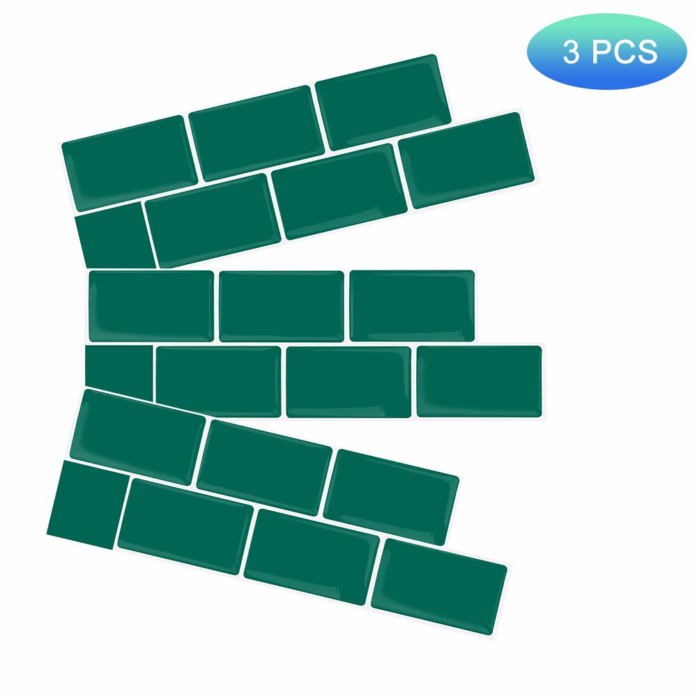 EasyTiles Kitchen Stickers Subway Oblong Vinyl 3D Wallpaper Waterproof Peel And Stick Wall Tiles - 3 Sheets