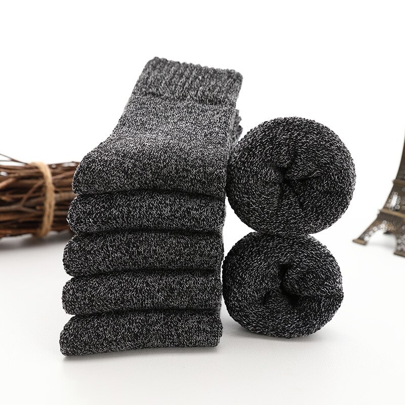 S010 Brand 5pcs/ pack navy blue grey brown Casual Breathable winter warm Male Socks men's Cotton Socks: dark grey 5 pcs