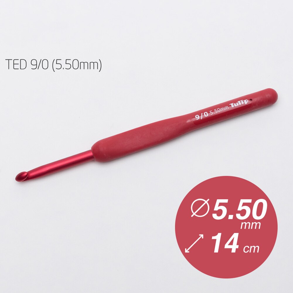 1PC Japan Tulip Brand Red Crochet Hook Aluminum Resin Knitting Needles Original authentic Upscale Imported Dia 1.8-6.5mm MMHXQ: 5.5mm