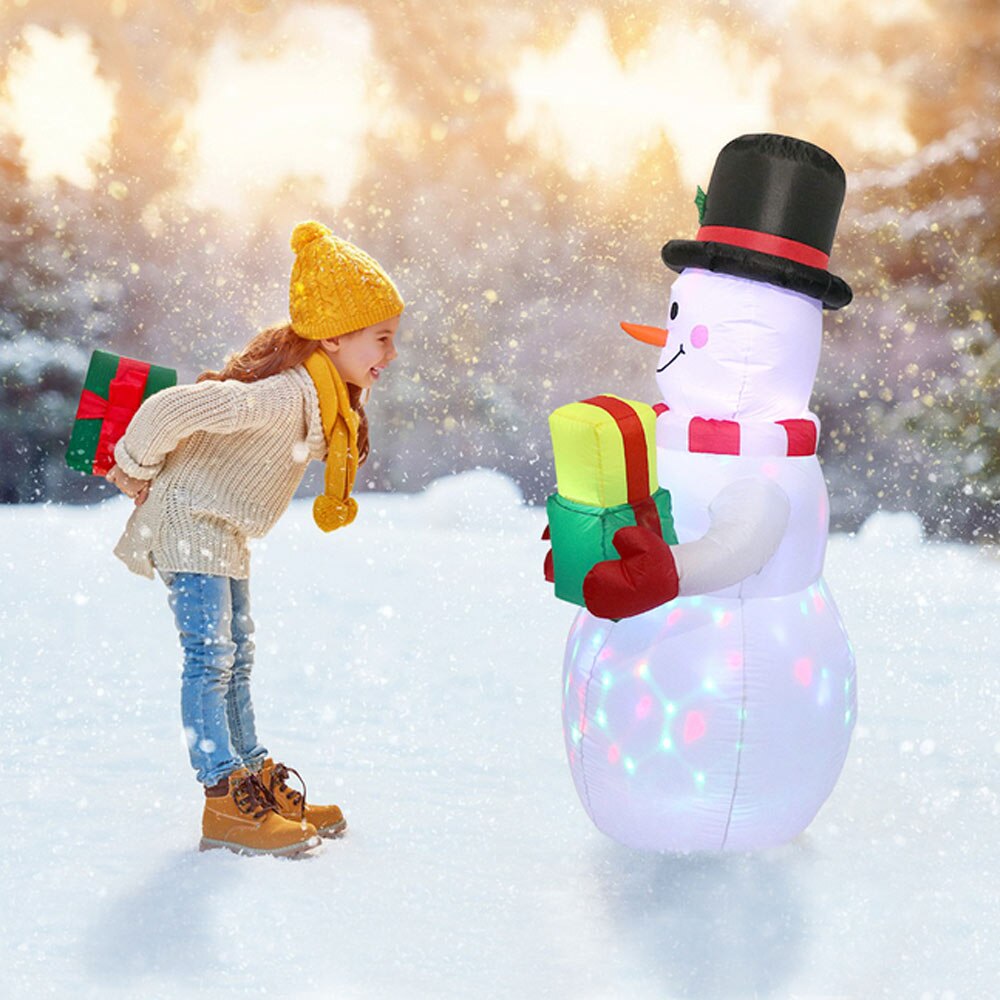 Christmas Decorations with LED Lights 1.5m Inflatable Snowman Blow Up for Home Yard Shopping Malls Xmas Party Decor EU Plug