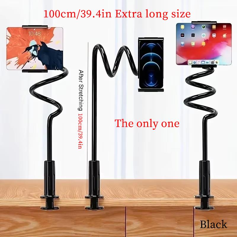 Mobiele telefoonhouder met clip, flexibele lange arm, zwanenhals, tabletbeugel en klem voor apparaten van 4-11 inch.