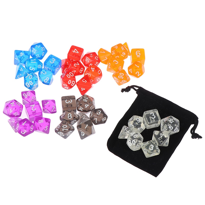 7 teile/satz DnD polyedrisch Würfel einstellen für Tabletop Spiele RPG MTG D4 D6 D8 D10 D % D12 D20 6 farben für Wählen
