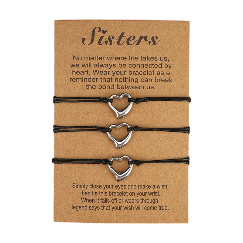 Mother &amp; Daughter Bracelets Set Mommy &amp; Me Heart Matching Wish Bracelets Forever Love Bracelets Holidays D5QB: 352