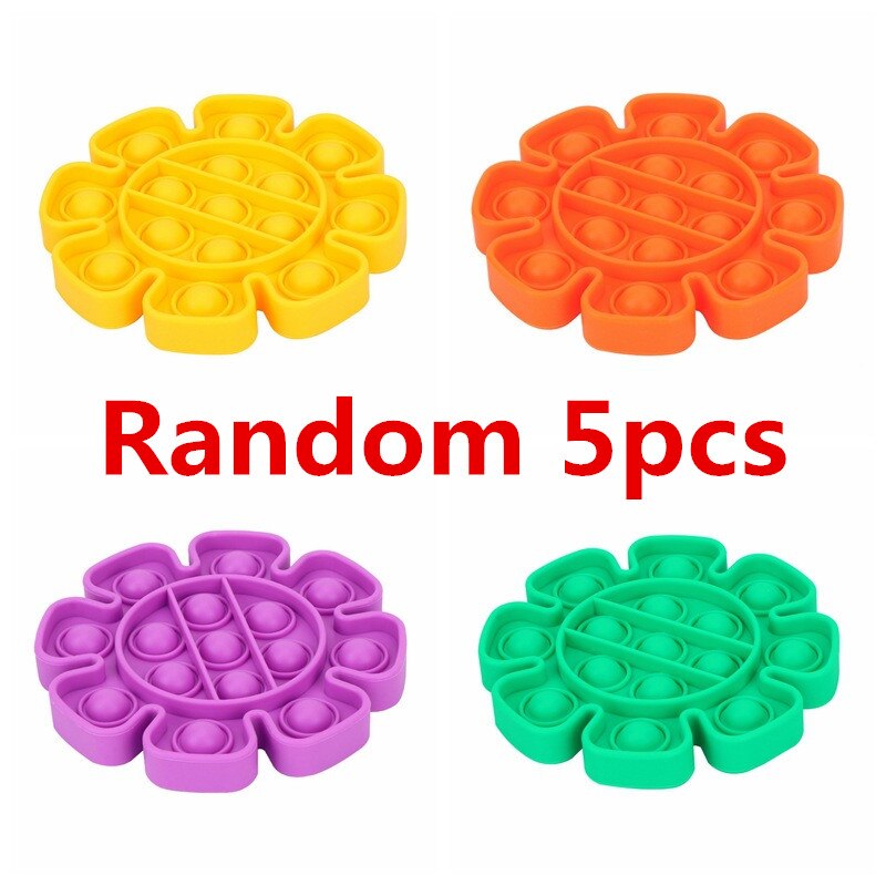 5Pcs/Lot Push Bubble Fidget Sensory Pop It Special Needs Stress Reliever Figet Toys Popit Stress Soft Squeeze Toy: 6