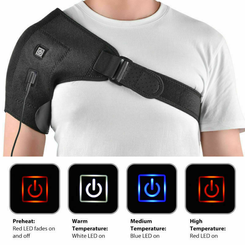 Heat Therapy Shoulder Brace Adjustable Shoulder Heating Pad for Frozen Shoulder Bursitis Tendinitis Strain Cold Support Wrap