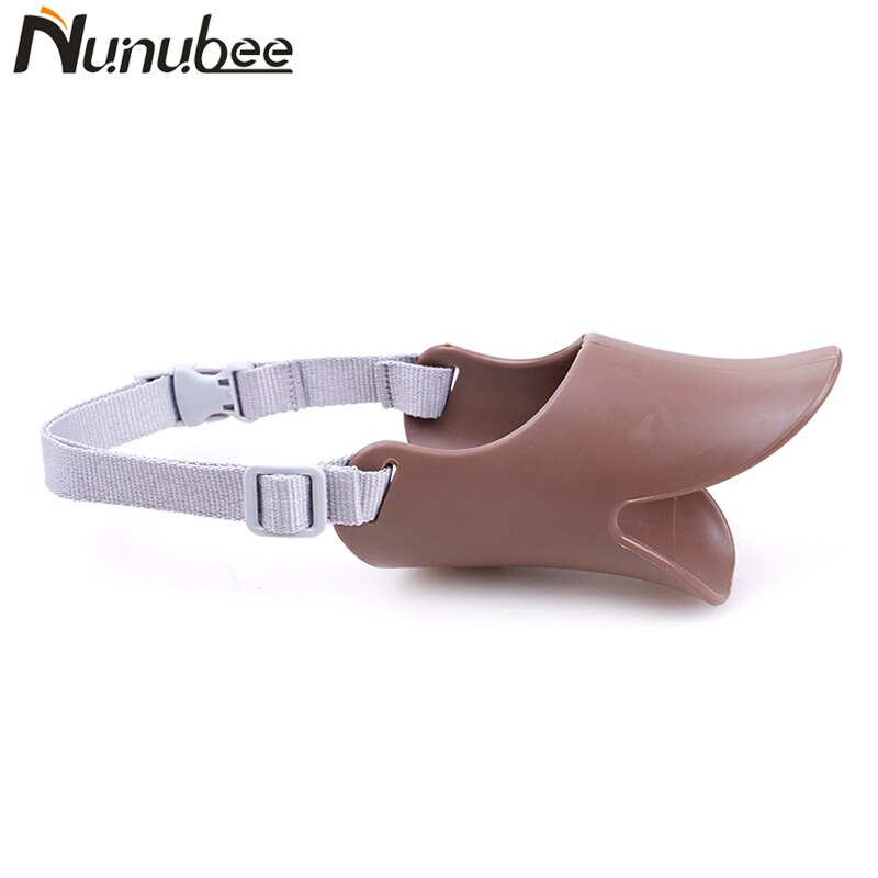 Nunubee Dog Muzzle Silicone Duckbill Cute Duck Mouth Muzzle Bark Bite Stop Small Dog Anti-bite Masks For Dog Pets Products: Brown / 15CM