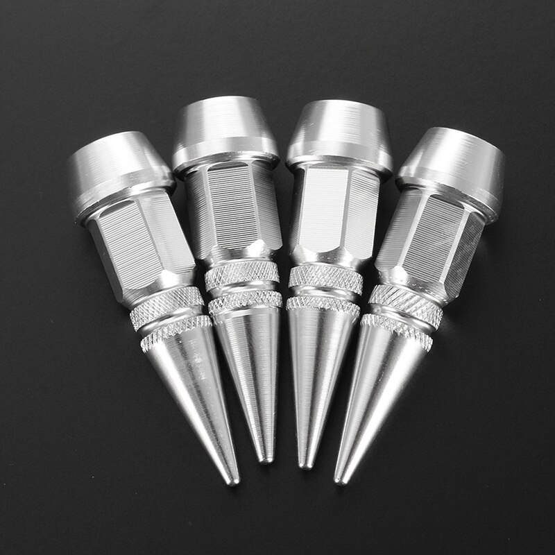 4Pc Ventieldopjes Voor Auto Auto Motorfiets Wheel Tyre Ventieldopjes Universal Blauw Geel Zilver Groen rood: Zilver