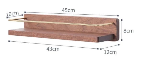 Håndklestativ i tre, rulleholder, veggmontert hylle, papir, baderomshenger, oppbevaring, toalett: Lysegrå