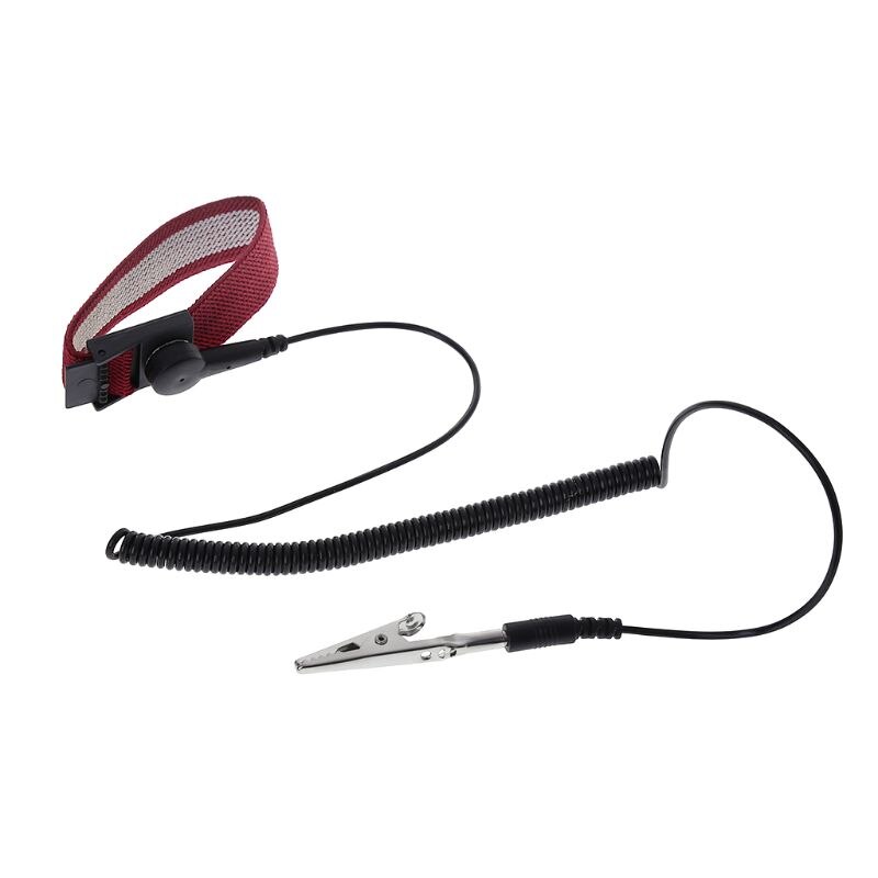 Anti-Statische Polsband Discharge Band Verstelbare Armband Aarding Draad Alligator Clip Polsband