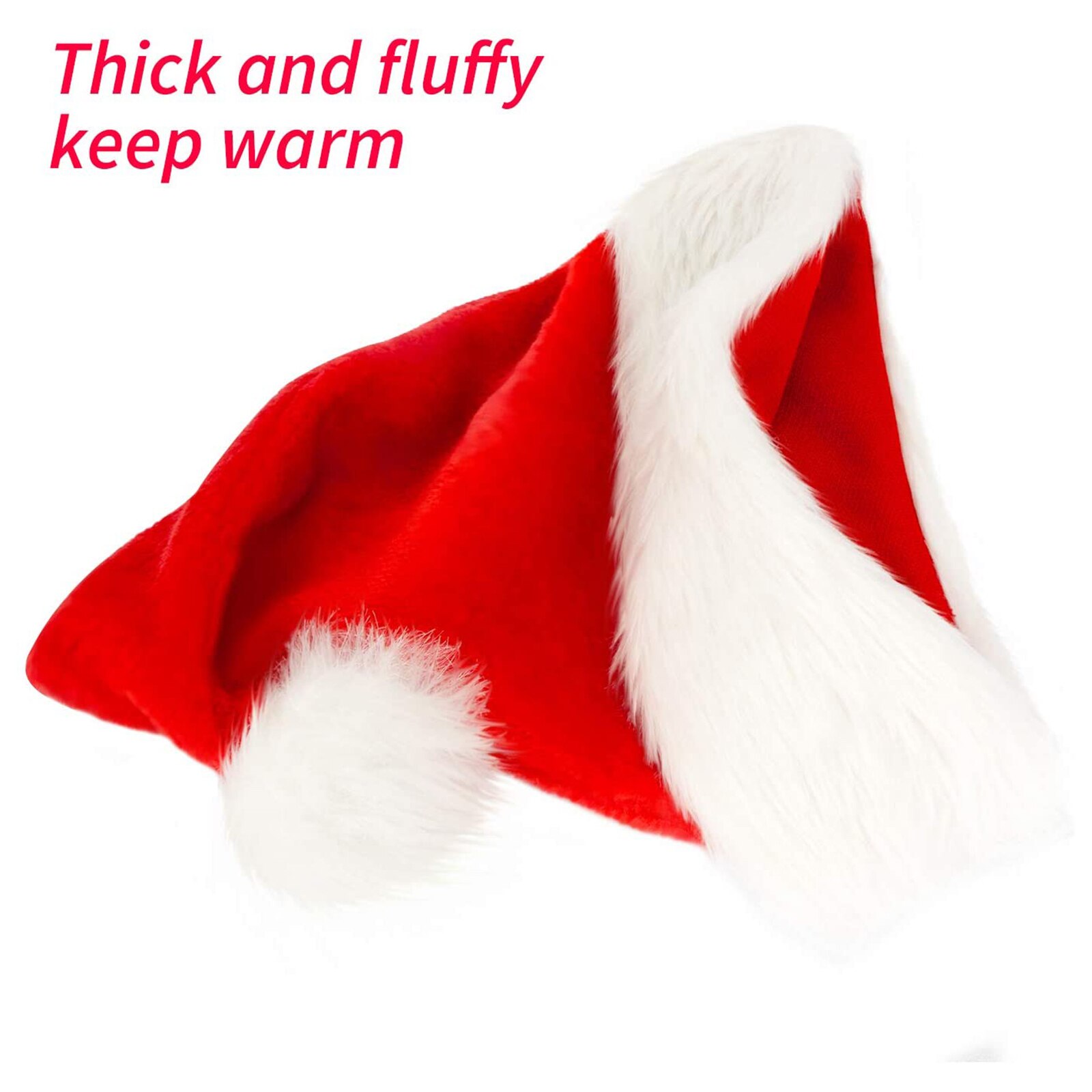 Christmas Santa Hat, Decorative Cap, Plush Warm Crafts Dangling Balls Home Decoration Adult Props