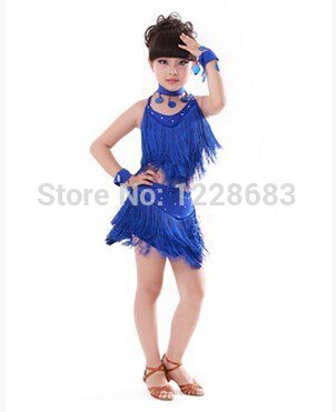 Robe à franges paillettes blanches pour filles, Costume de danse latine, robe Salsa blanche, ,