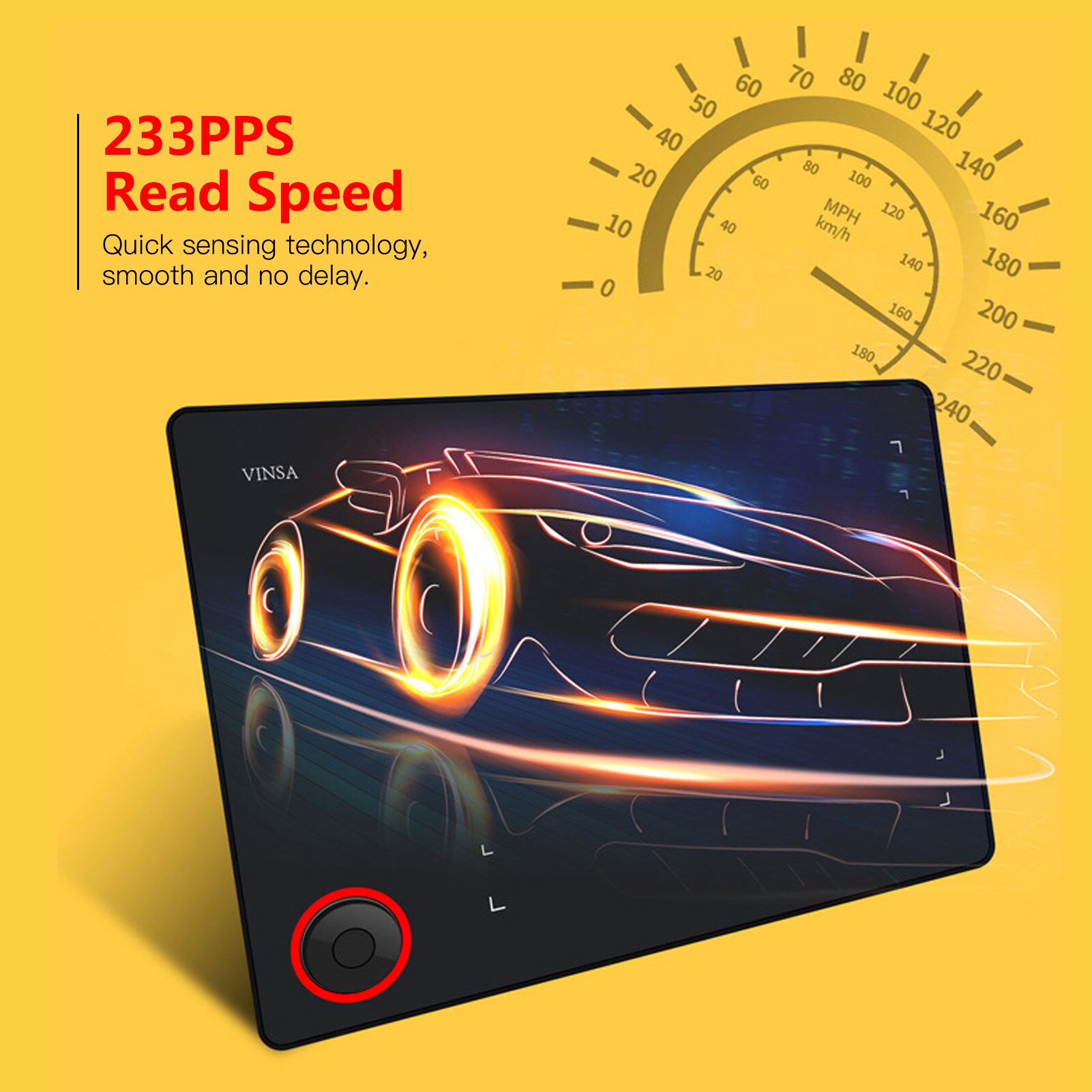 Graphics Drawing Tablet Writing Board Controller Knob 8192 Levels Battery-Free Stylus Support PC/Laptop/Smartphone