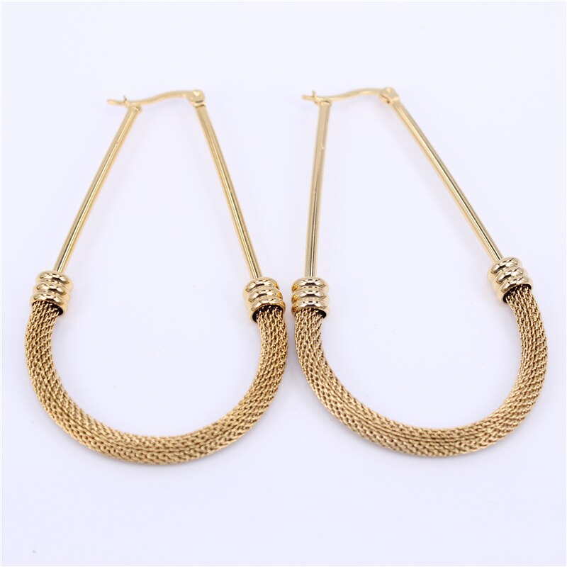 MGUB rond boucle d'oreille cerceau couleur or élément boucles d'oreilles de mariage pour les femmes LHEH13: Gold color 65mm