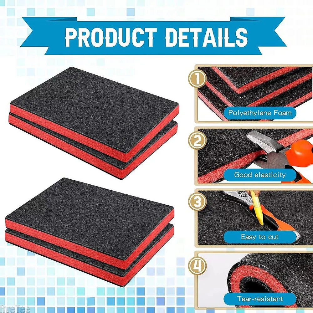 4 Stuks Gereedschapskist Schuim Camera Case Demping Insert Vel Inserts Verpakking Schuim Pad Voor Transport DIY Ambachten Toolbox Liner
