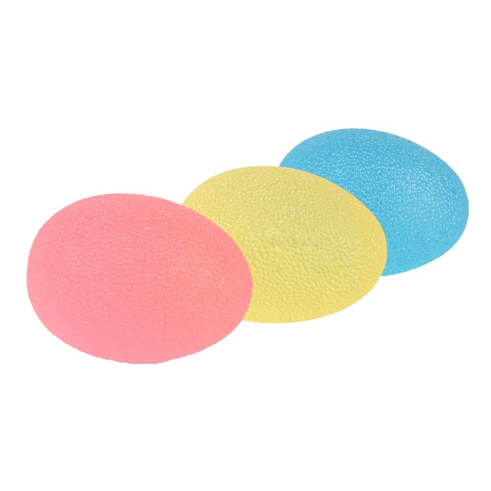 3PCS Grip Strengthening Therapy Stress Balls,Resistance Squeeze Eggs,Home Exercise Kits Hand Exercise Balls,Power Ball 3 Colors